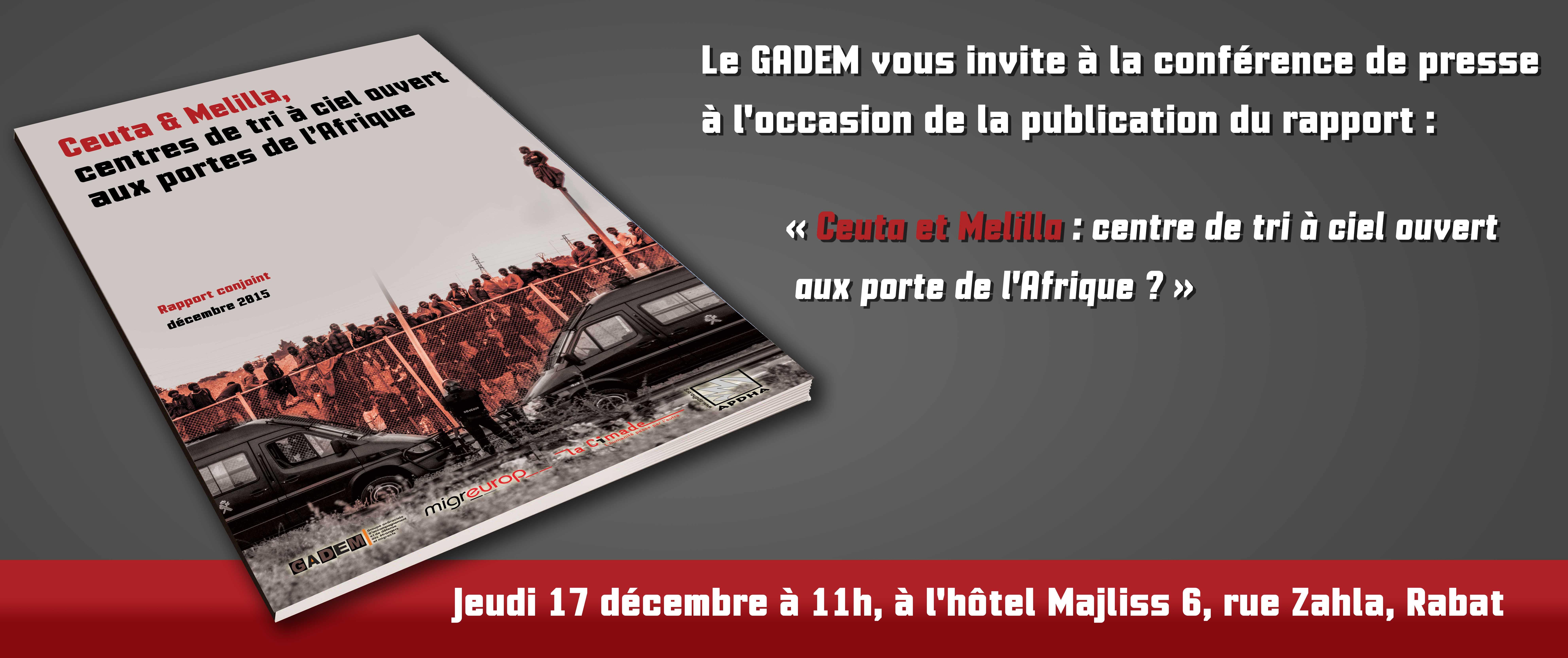 publication du rapport « Ceuta et Melilla : centres de tri à ciel ouvert aux portes de l'Afrique ? »