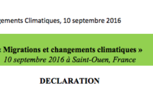 Déclaration finale séminaire Migrations et Changements Climatiques: appel à signatures